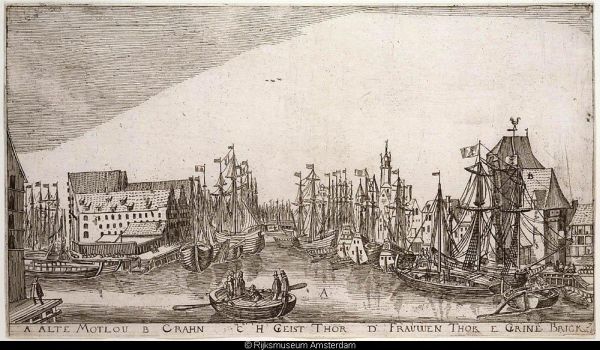 De haven van Danzig in 1617
