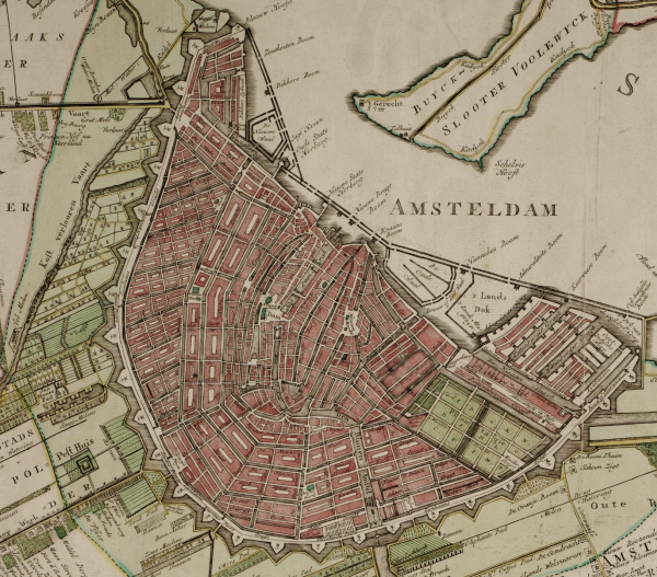 Kaart Amsterdam 1770 (fragment)