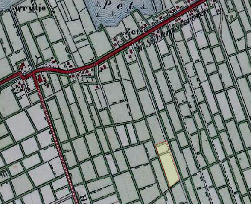 Het voormalige woonperceel van S.R. Luimstra op topografische kaart 1908